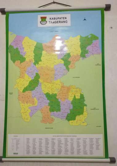 Peta Kabupaten Tangerang Peta Dinding Multivariasi Multicolor