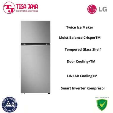 LG GNB392PFFB LG KULKAS 2 PINTU INVERTER 395 L GN-B392PFFB LG GN B392PFFB