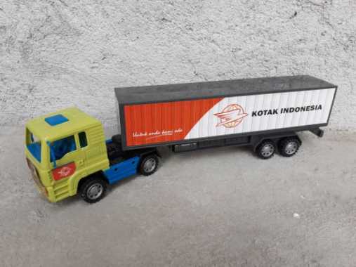mainan truk kontainer - mobil trailer anak edukatif