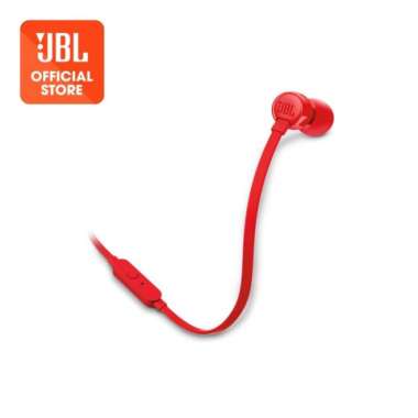 HF HEADSET EARPHONE JBL T110 GARANSI RESMI Merah