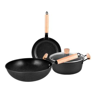 JP Set Wajan Premium 3 Pcs Panci 24-30 cm batu hitam