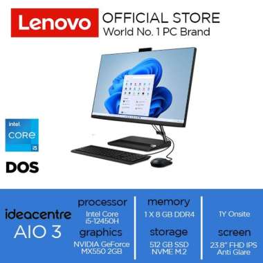 Lenovo IdeaCentre AIO 3 24IAP7 Core i5-12450H 8GB 512GB MX550 DOS 16GB