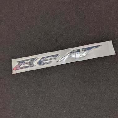 Emblem Timbul Logo Motor Bahan ABS BEAT Silver