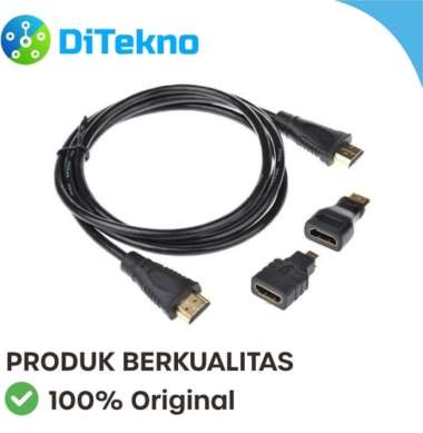 Kabel HDMI 3 in 1 panjang 1.5M - HDMI + Mini HDMI + Micro HDMI - Kabel TV / Komputer / Monitor