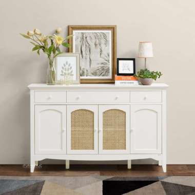 IFURNHOLIC Kayla Dining Buffet Wide Lemari Kabinet Dapur 4 Pintu Laci