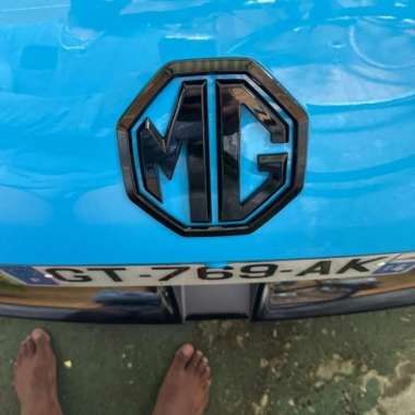 Cover Emblem Kap Mesin Mobil Depan Belakang Logo MG MG4 EV HITAM CARBON HITAM GLOSSY