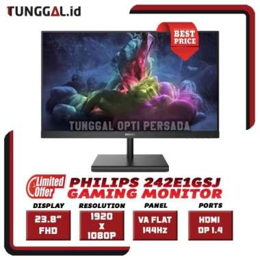 PHILIPS 242E1GSJ MONITOR GAMING 24" 144Hz 1ms FHD FreeSync HDMI DP