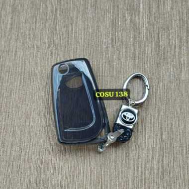 Sarung Kunci Mobil Toyota Innova Reborn Hilux dll HITAM + LOGO