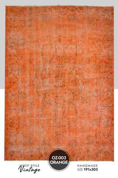 Karpet Handmade Turki Tebal Overdyed Orange 191x303