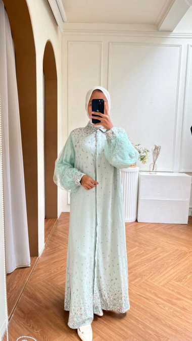 Gamis T191 Linen Sweet Alyssum Semua Ukuran Green