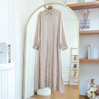 Gamis T191 Linen Sweet Alyssum Semua Ukuran Rose