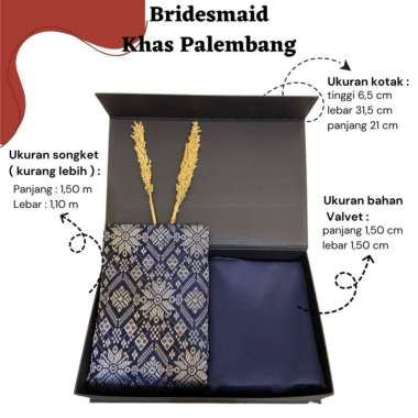 Songket Pash - Paket Bridesmaid Songket Berbagai Macam Warna dan Motif Navy Silver