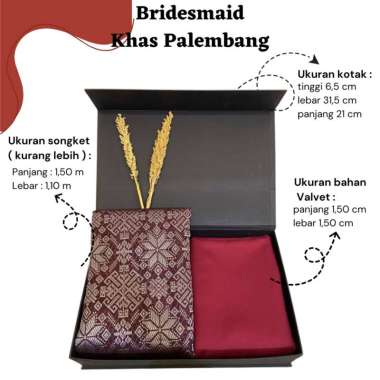 Songket Pash - Paket Bridesmaid Songket Berbagai Macam Warna dan Motif Merah Marun Silver