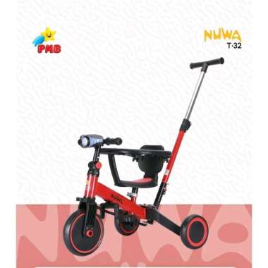 PMB TOYS T32 NUWA BALANCE BIKE SEPEDA ANAK RODA TIGA SEPEDAH BALANCE KESEIMBANGAN merah