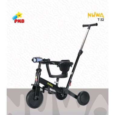 PMB TOYS T32 NUWA BALANCE BIKE SEPEDA ANAK RODA TIGA SEPEDAH BALANCE KESEIMBANGAN hitam