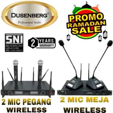 2 Mic Meja Wireless DUSENBERG , 2 Mic Handheld Wireless DUSENBERG, SNI