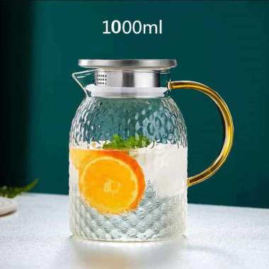 Teko Teh Kaca Tahan Panas Api Borosilicate Glass Pitcher BR-11 Teko Estetik Asthetic Jus Minum Hijau