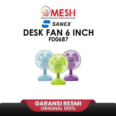 Sanex FD0687 FD 0687 - Desk Fan 6in Kaki Kotak 22W New Arrival Terbaru Original Kipas Sirkulasi Udar