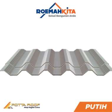 Atap Gelombang UPVC | Potta Roof 4M, 5M, 6M |Atap Rumah - 4 Meter,Putih 4 Meter - Putih