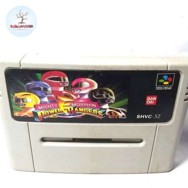 Kaset Cartridge Super Famicom Nintendo Power Rangers MMPR Bandai Toys