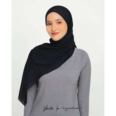 Geulis.id x Ayudiac / AYUDIA SHAWL / HIJAB WANITA (4 warna) BLACK