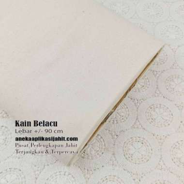 1 METER KAIN BLACU BELACU PUTIH TEBAL RAPAT LEBAR +/- 90 CM