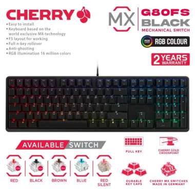 Cherry MX Mechanical Gaming Keyboard G80-3000S FS RGB BLACK MX RED SILENT