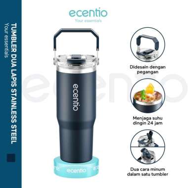 ecentio - tumbler minum stainless 900ml premium botol minum aesthetic besar