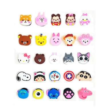 Pop Socket 3D Karakter Motif Gambar Lucu Popsocket 3D PVC Kartun Alpukat Semangka Bunga Daisy Kucing