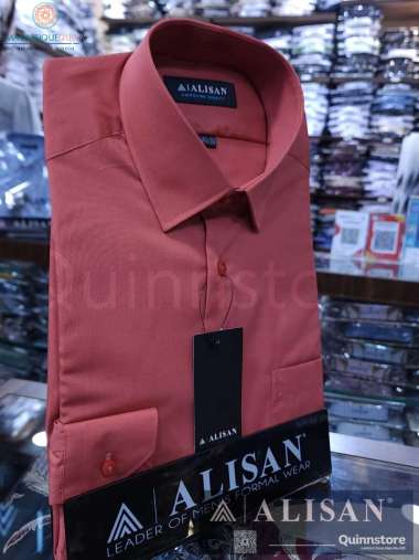 ALISAN Original Kemeja Polos Lengan Panjang - Reguler - Fanta #2 - Varian Size 14 - 17.5 14.5