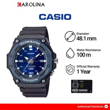 Jam Tangan Pria Casio General MW-620H-2A Blue Dial Black Resin Band