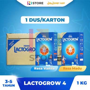 1 KARTON LACTOGROW PRO 3+ RASA MADU/VANILA 1 DUS LACTO 4 VANILA