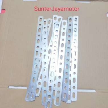 plat breket bolong / lubang besi tebal putih