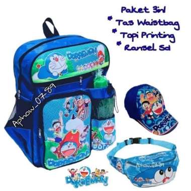 tas Ransel sekolah anak sd Tk paud motif doraemon Tas paket doraemon