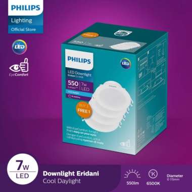 Lampu Philips Downlight Multipack Eridani LED6 D100 7W 65K Putih