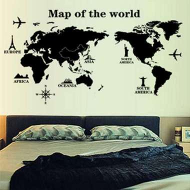 COCOPLAY Stiker Wallpaper Dinding World Map Decoration AY9133 Dinding Ruang Tamu Walpaper Walpeper W