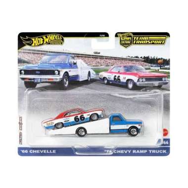 Hot Wheels Premium Team Transport 2-Pack '66 Chevelle / '72 Chevy Ramp Truck FLF56 HRV40