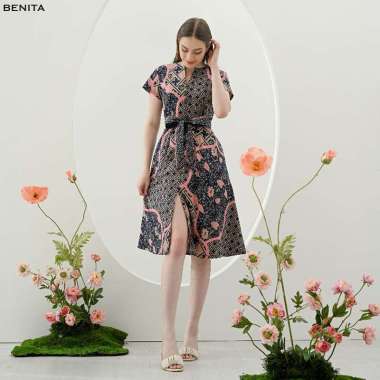 Evercloth Benita Dress Batik Wanita Dress Wanita Batik Couple Dress Pita XL