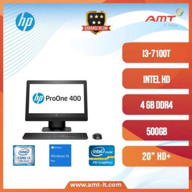 HP ProOne 400 G3 AIO PC i3-7100T 4GB 500GB W10 PRO 20" HD+