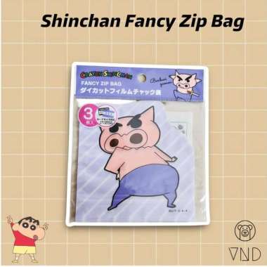 Crayon Shinchan Fancy Zip Bag ORI Japan/ Plastic Bag/ Hiasan Bekal Shinchan