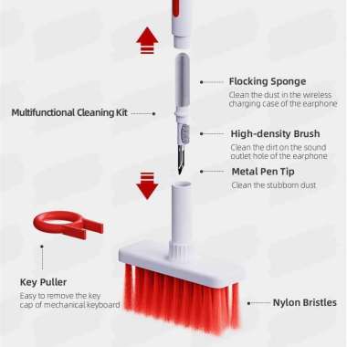 Sikat Pembersih Keyboard Brush with Cleaning Pen Key Puller CB01 Kiboard Komputer Keyboard Murah Luc