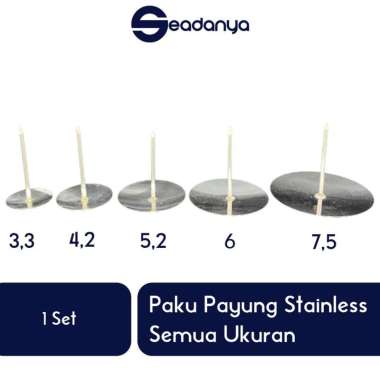 Paku Mawar Payung Stainless Semua Ukuran 1 Set Isi 5pcs-Dekorasi Kue Tart/Kuetar/Cake/Kuetart