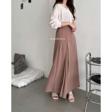 SIVALI Bailey Skirt 8862 | Polyester Skirt Anti Kusut - Midi Maxi Korean Loose Skirt - Rok Wanita Ca