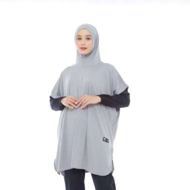 KANZATA - Outer Hijab Sport Kerudung Olahraga Lari Syari Menutup Dada Sporty Hitam Panjang Muslim Ho