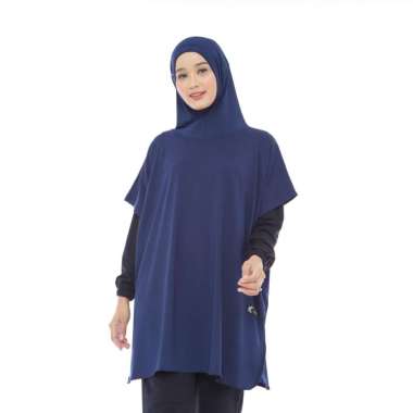 KANZATA - Outer Hijab Sport Kerudung Olahraga Lari Syari Menutup Dada Sporty Hitam Panjang Muslim Ho