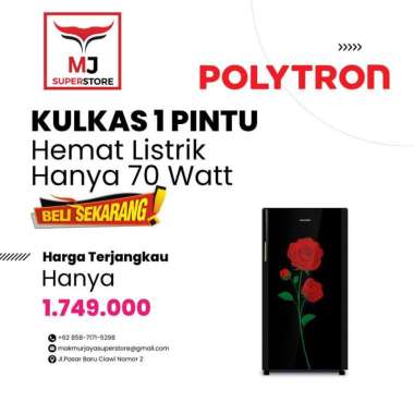 KULKAS POLYTRON 1 PINTU PRA15CRX
