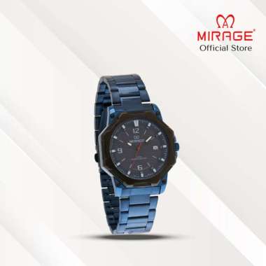 Mirage Jam Tangan Pria Analog 8817 M Navy Original Stainless Plat Biru