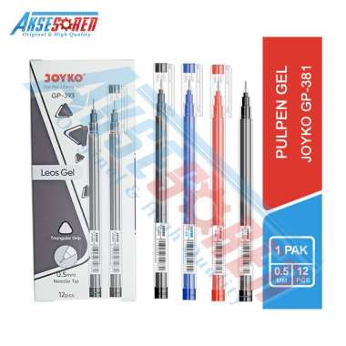 Aksesoren Pulpen Gel Joyko GP-393 [1 Pack/12 Pcs] / Ballpoint Pena 1 Pak / Perlengkapan Alat Tulis S