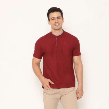 AMK Polo Shirt Pria Kerah Shanghai PS Rooster Maroon M