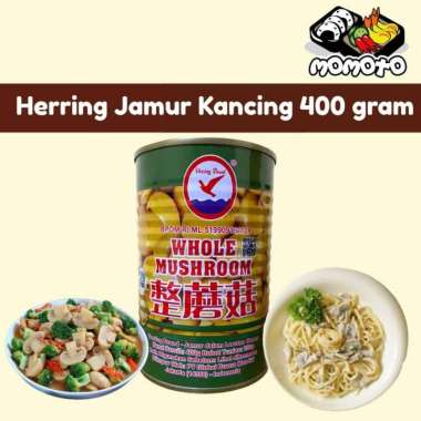 Herring Brand Jamur Kancing Kaleng 400 gram Halal Whole Mushroom